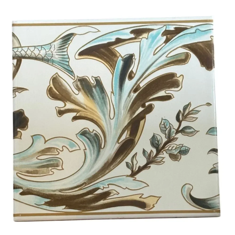 Original Style Fish Frieze Tile Set 2 Decorative 6x6 Wall Tiles England